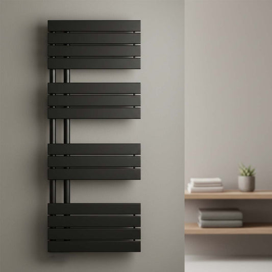 Heated Towel Rail Radiator 1400 X 550 - Matt Black