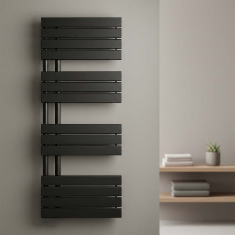 Heated Towel Rail Radiator 1400 X 550 - Matt Black