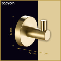 Gold Single Robe Hook - Dimension