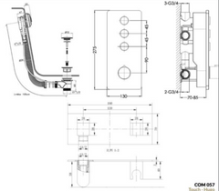 Thermostatic Mixer Shower Set  - Technical Drawing