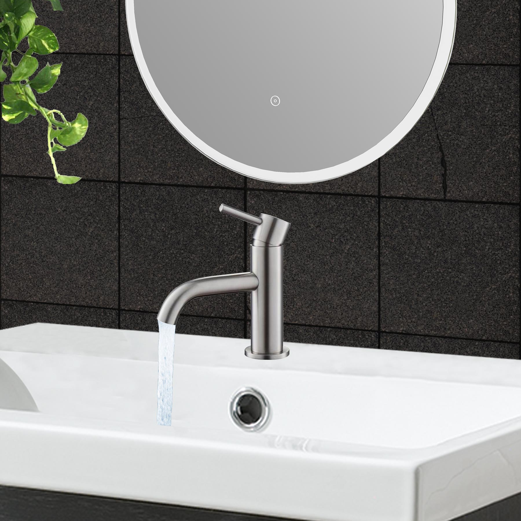 Inox Brushed Stainless Steel Single Lever Mini Basin Mixer