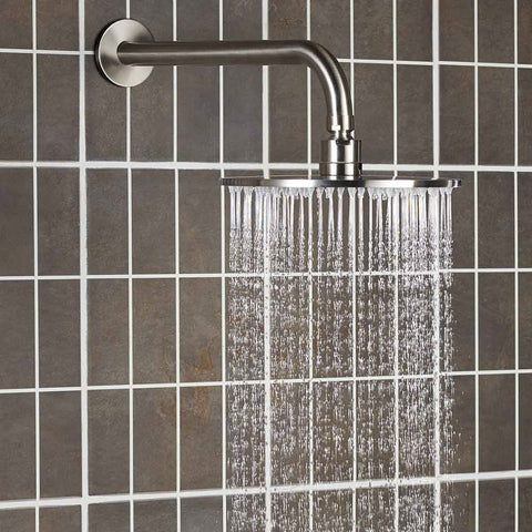 Stainless Steel Round Wall Shower Arm 400mm & Stainless Steel Shower Head 300mm Combo