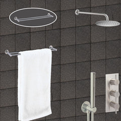 Inox Brushed Stainless Steel Wall Mounted Twin Towel Rail - 640mm