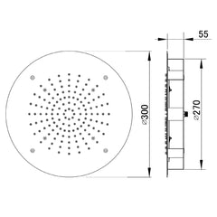  Round shower head - Technical drawing