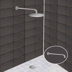 Minimalist Designed Inox Fixed Sleek Brushed Stainless Steel Round Wall Shower Arm