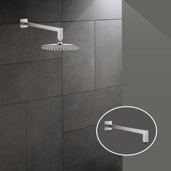 Inox Square 90-Degree Brushed Stainless Steel Square Wall Shower Arm From Exquisite Shower Accessories By Tapron - 400 mm