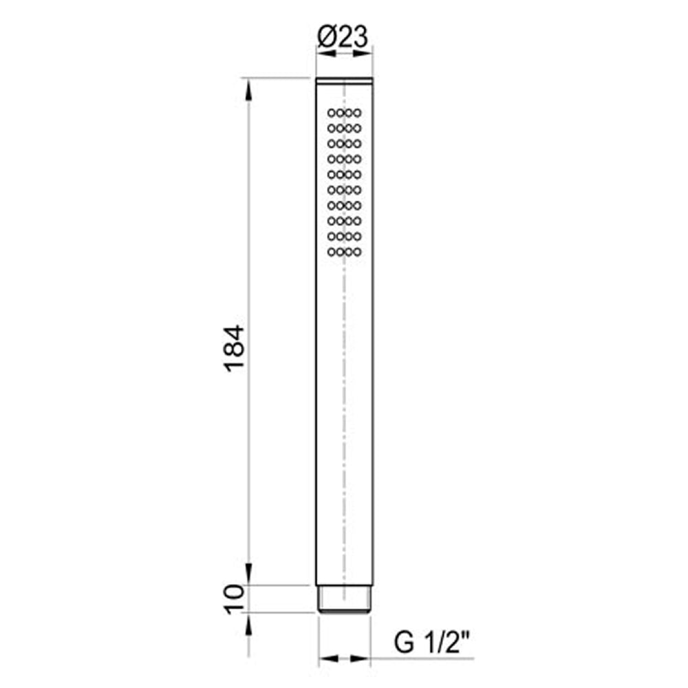 black shower accessories Technical Drawing