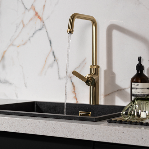 Gold kitchen tap