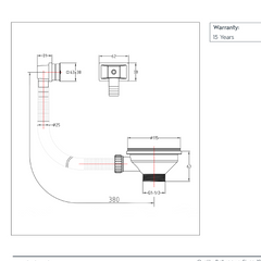 Basket Strainer for Kitchen Sink with Square Overflow Pipe and Cover 