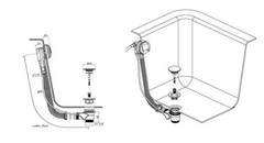 Luna Thermostatic 2 Outlet Shower Valve Slimline Exofil Click Clack Waste
