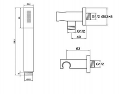 Handheld shower kit -Technical drawing