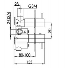 Luna Thermostatic 2 Outlet Shower Valve with Round Water Outlet
