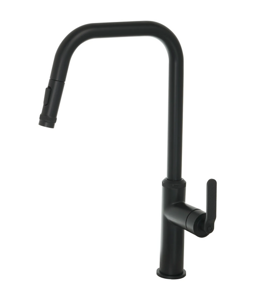Black pull out kitchen tap 1748