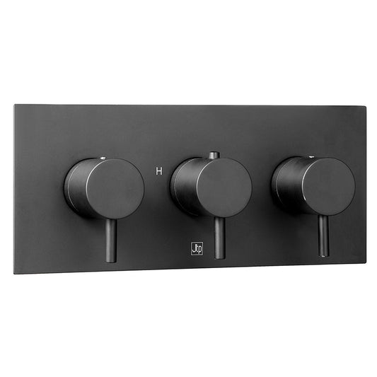 VOS 2 Outlet Thermostatic Concealed Shower Valve  Matt Black-Tapron