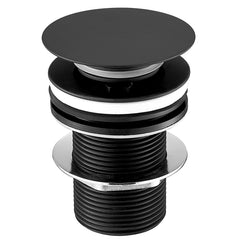 VOS unslotted click clack basin waste with matt black finish