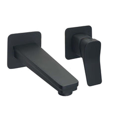 Matt Black 2-Hole Basin Tap Wall Mounted