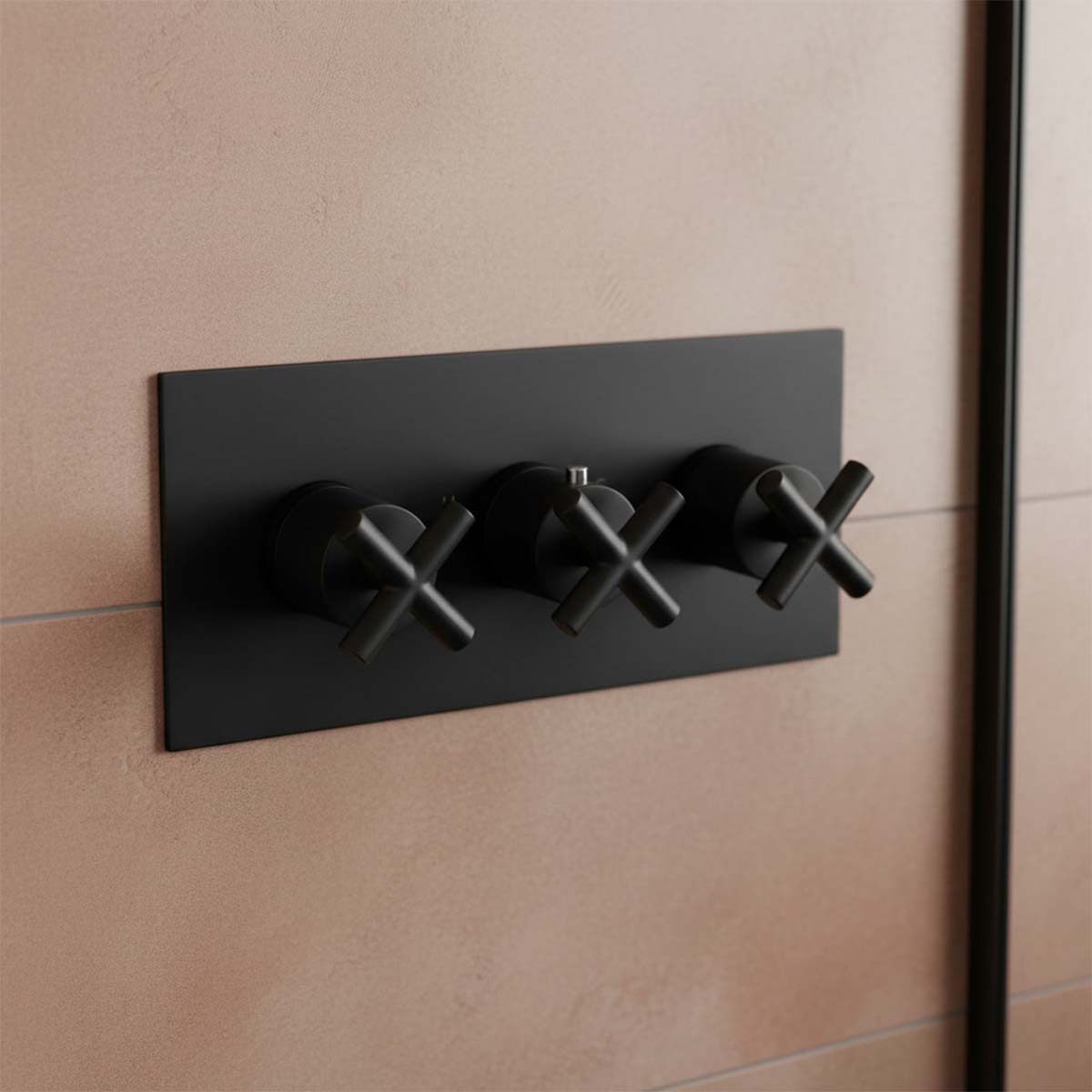 Matt Black 2 Outlet Concealed Shower Mixer Valve 