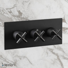 Matt Black 2 Outlet Concealed Shower Mixer Valve 