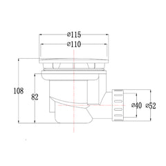 Shower Wastes - Technical Drawing