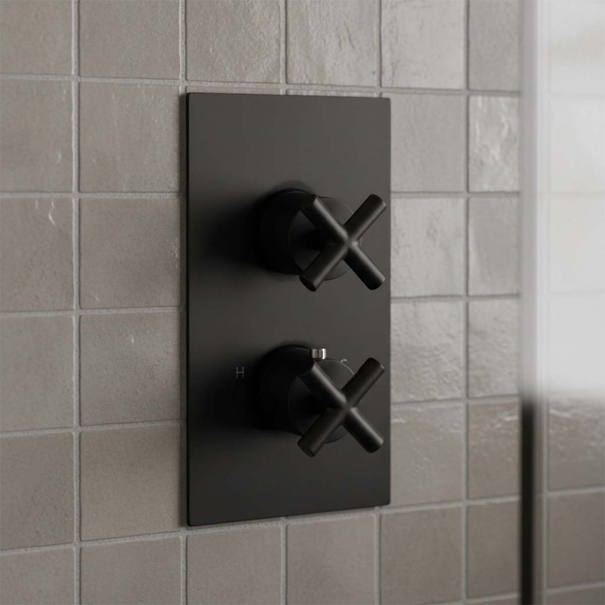 Matt Black Single Outlet Concealed Shower Mixer Valve - Ireland