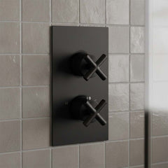 Matt Black Single Outlet Concealed Shower Mixer Valve - Ireland