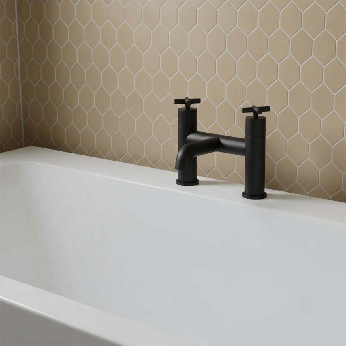 Matt black bath filler tap