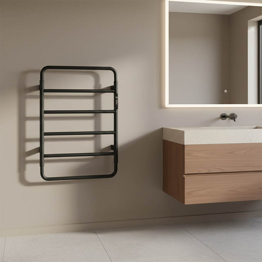 Matt black electric towel radiator - Ireland