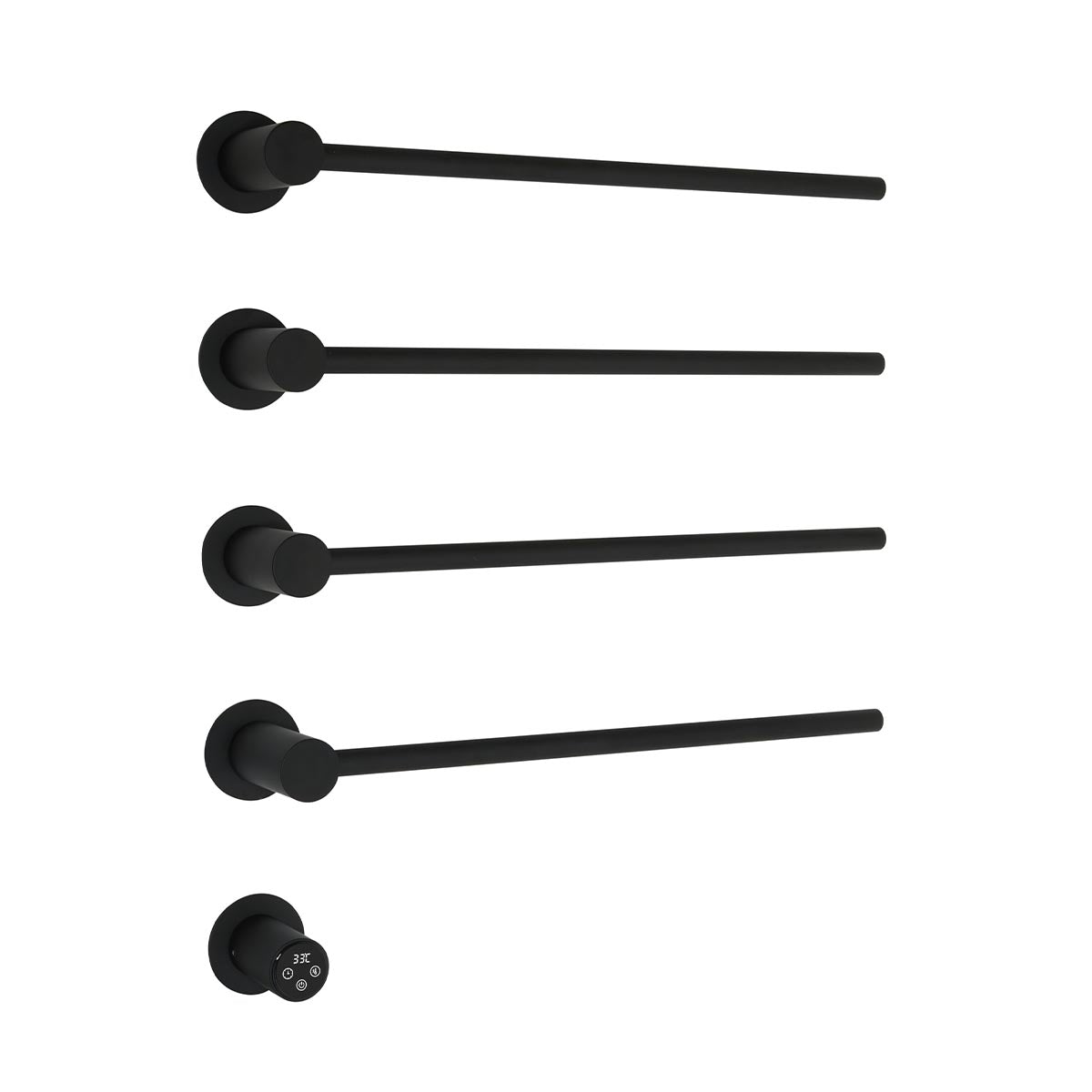 Open ended heated towel rail