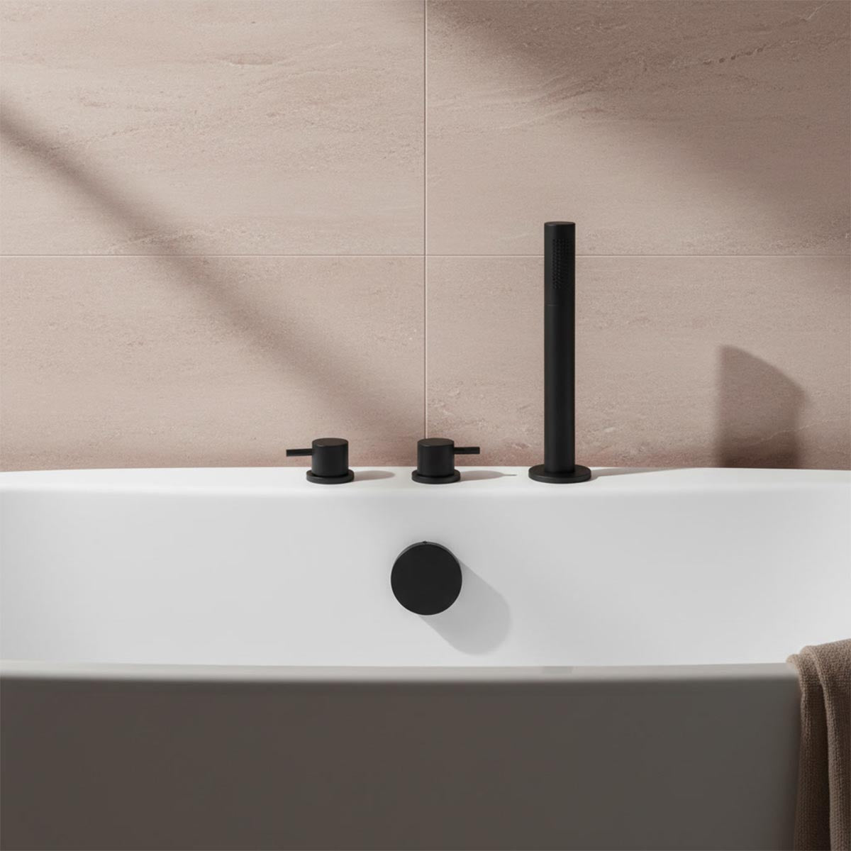 Matt black pull out shower handset