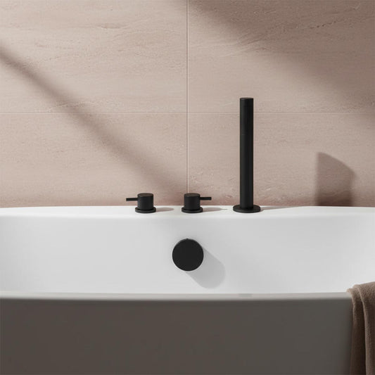 Matt black pull out shower handset 1200