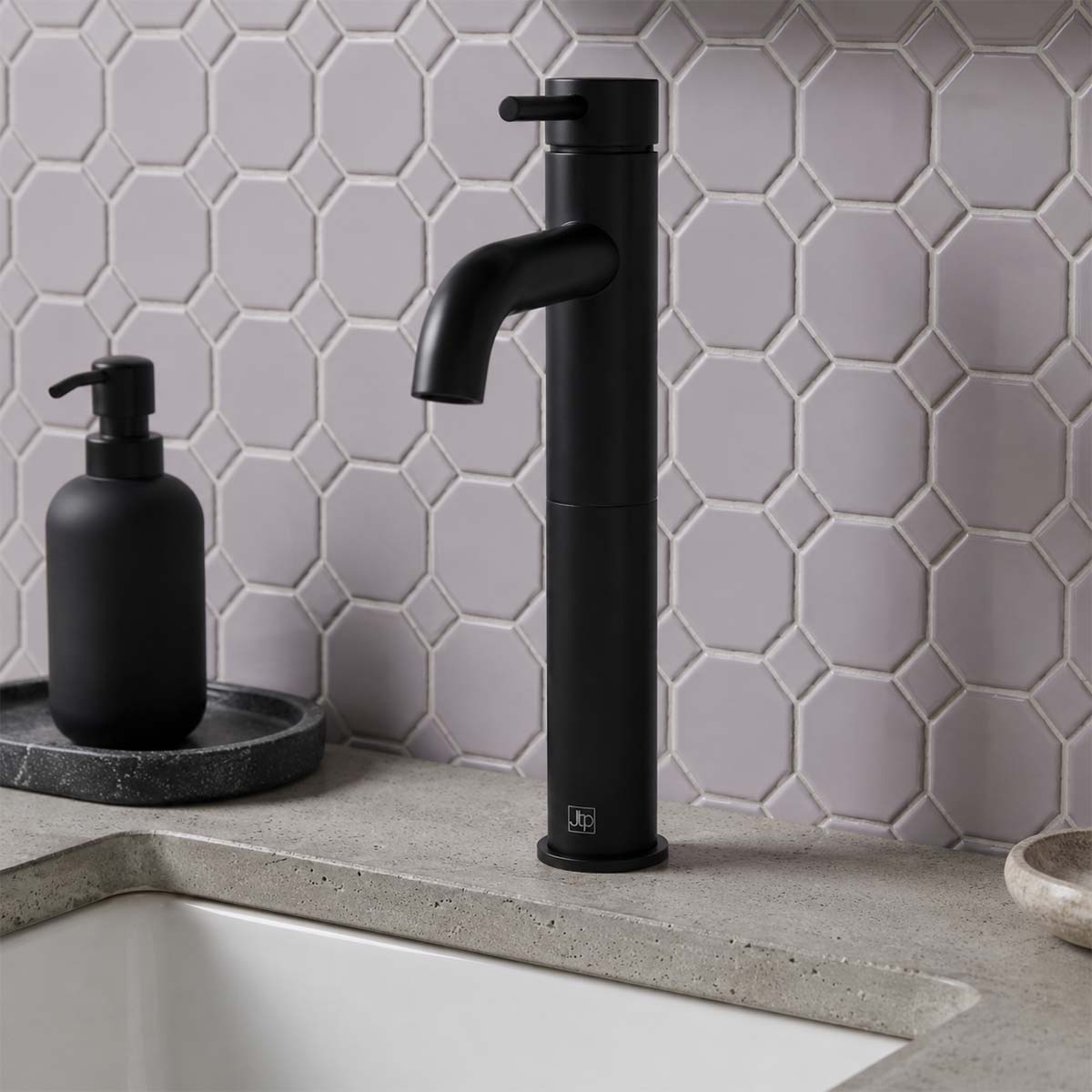Matt black tall basin tap