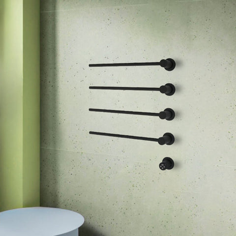 Matt black electric towel bars for bathroom