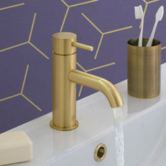 VOS Mini Single Lever Gold Basin Mixer Tap-Tapron