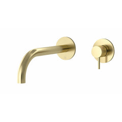 Wall Mounted Brass Basin Mixer Tap with Designer Handle 