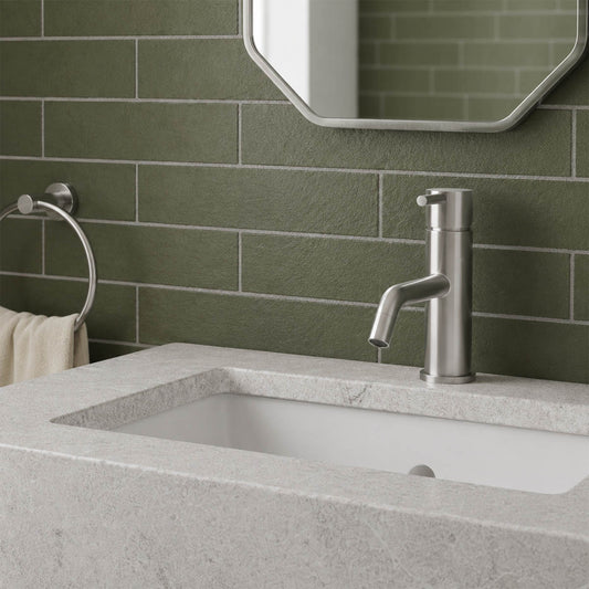 Monobloc Single Lever Deck-Mounted Basin Mixer Tap- Stainless Steel 1200