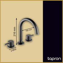 Matt Black Basin Mixer Tap -Dimensions