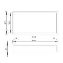 Steel Shower Niche - Technical Drawing