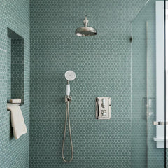 Nickel 200mm Traditional Shower Head Wall Mounted