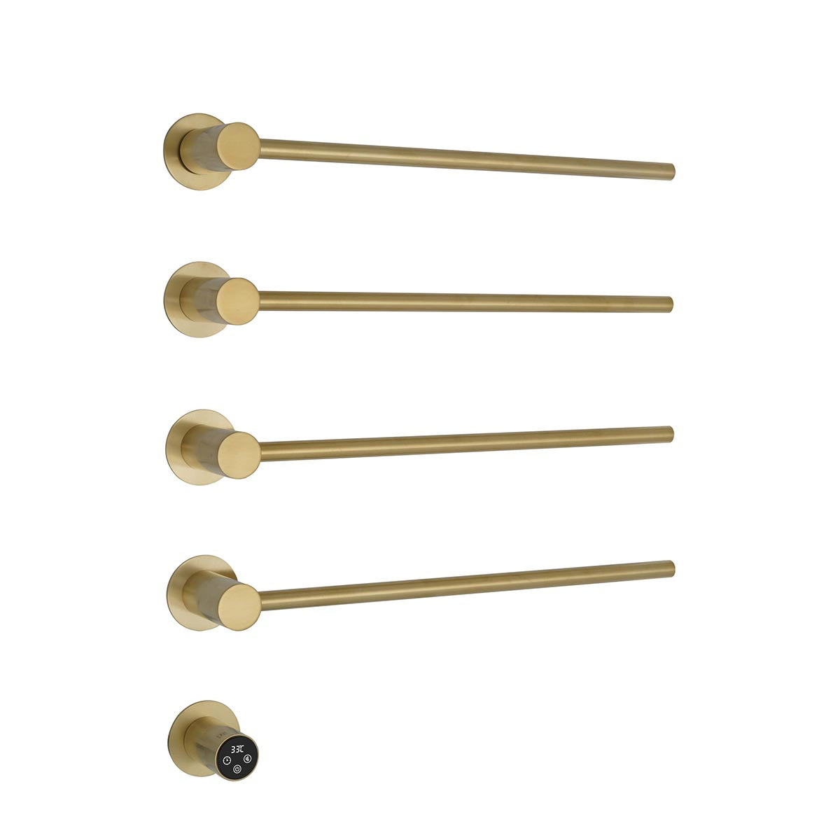 Gold towel bars with thermostat