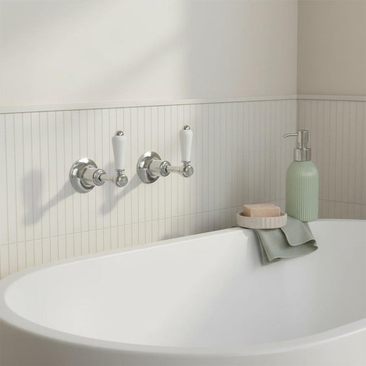 On/Off Wall Mounted Stop Valves- Chrome 1200