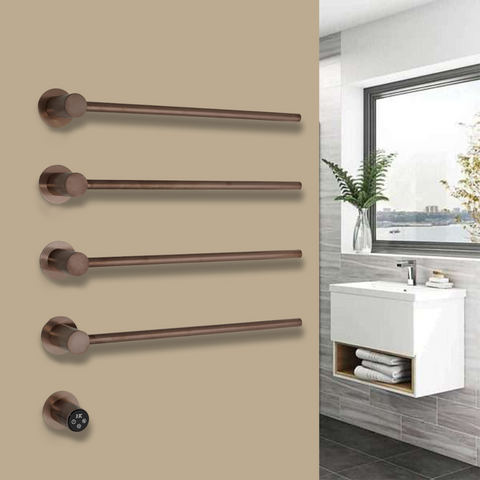 Brushed bronze towel radiator bars