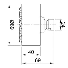 Stainless steel shower head - Technical Drawing