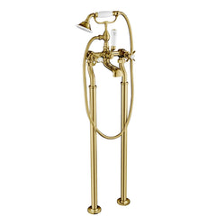 Pinch Freestanding Bath Shower Mixer with Kit - Polished Gold