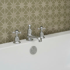Polished chrome 3-hole bath mixer tap