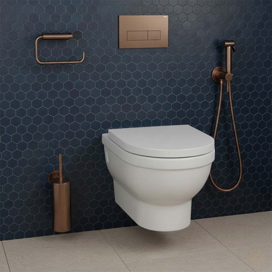 Toilet Roll Holder, Toilet Brush Holder & Hot and Cold Douche Kit - Bronze 1200