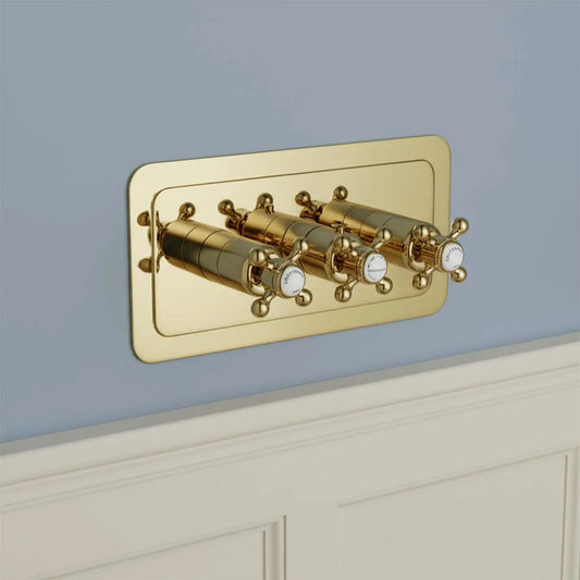 2-Outlet Crosshead Concealed Thermostatic Shower Mixer Valve