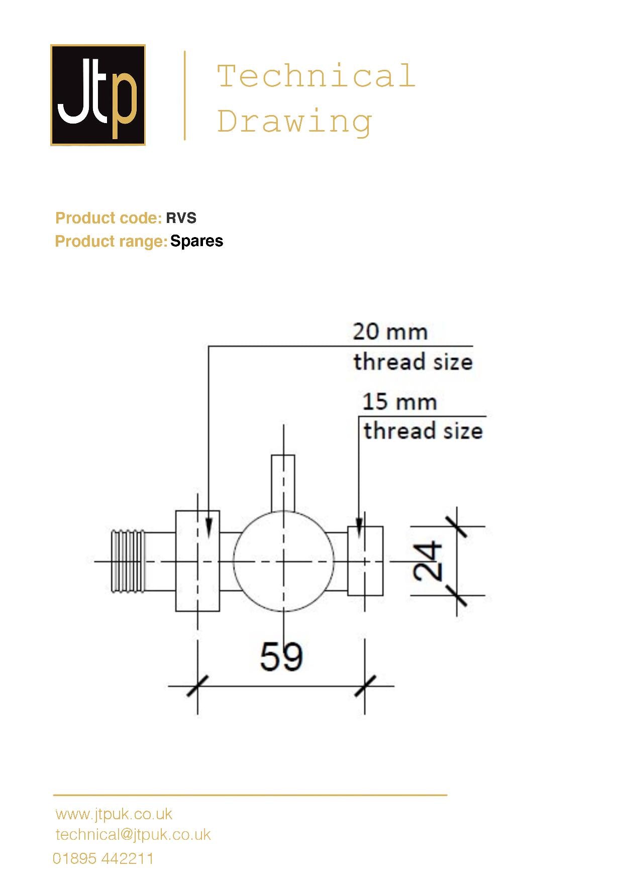 Towel Rail Valves technical drawing