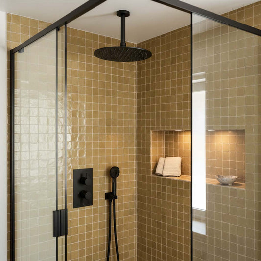 Round Fixed Shower Head 250mm With Ceiling Shower Arm 150mm  Ireland 1200