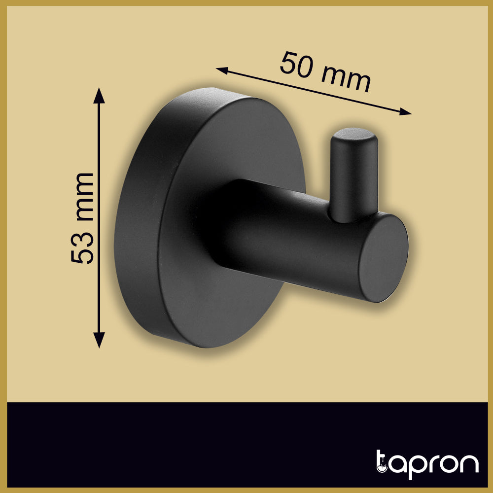 Matt Black Bathroom Robe Hook -Tapron