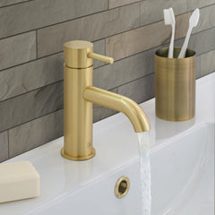 Deck-mounted basin mixer tap